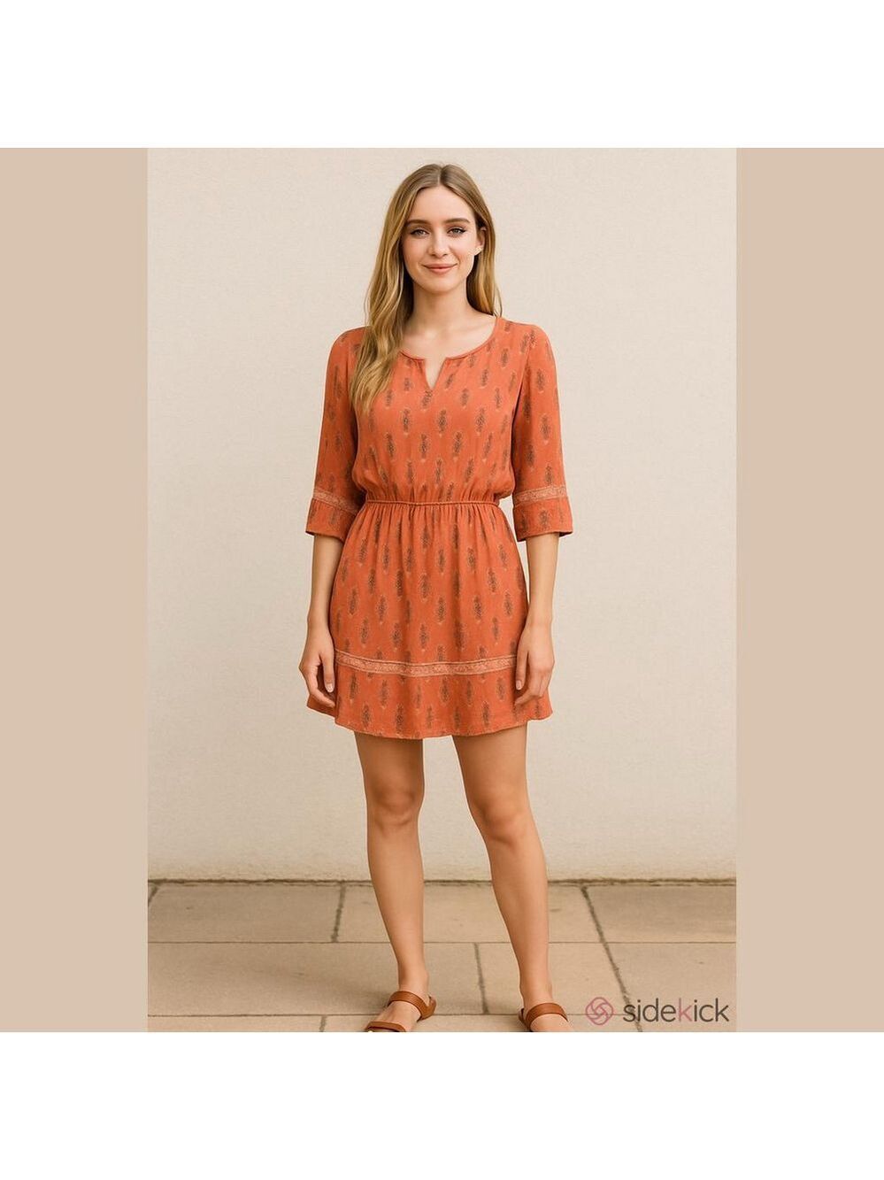 Simply Styled drop waist mini dress elbow sleeve Woman’s size XL